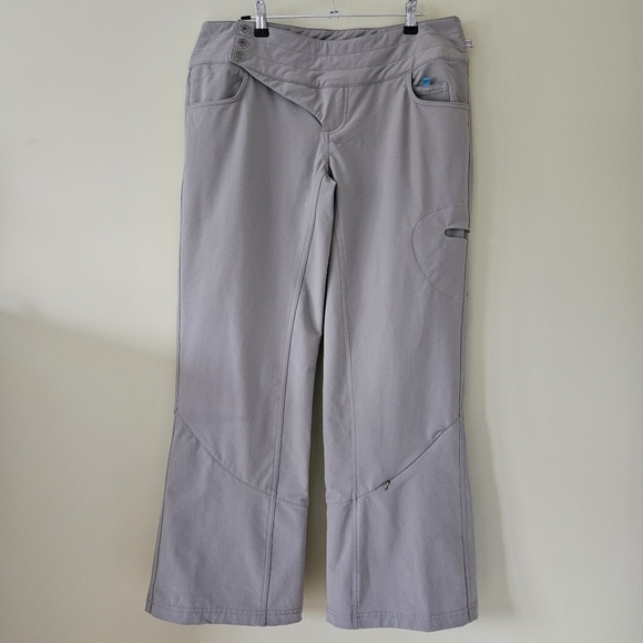 Lululemon Athletica Windbreaker Trail Hiking Pearl Grey Pants Wide Leg womens 10 - Picture 1 of 16